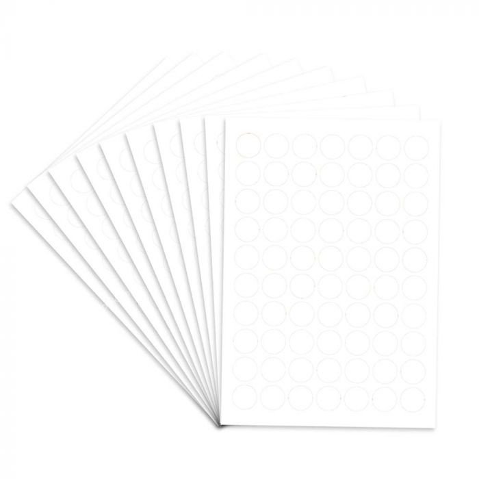 FIS Color Round Label 13mm, Fluorescent White, 700-Sticker/Per Sheet - FSLA13WHN