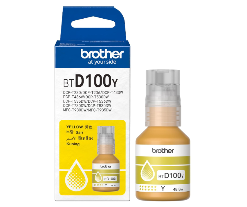 Brother Genuine BTD100Y Ultra High Yield Yellow Ink Bottle, 5,000 Page
