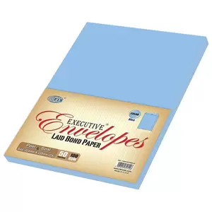 FIS Laid Paper Envelopes Peel & Seal, Pack of 50 Pcs. Blue Color, C4 (324 x 229 mm), 100 GSM - FSEE1027PBBL50
