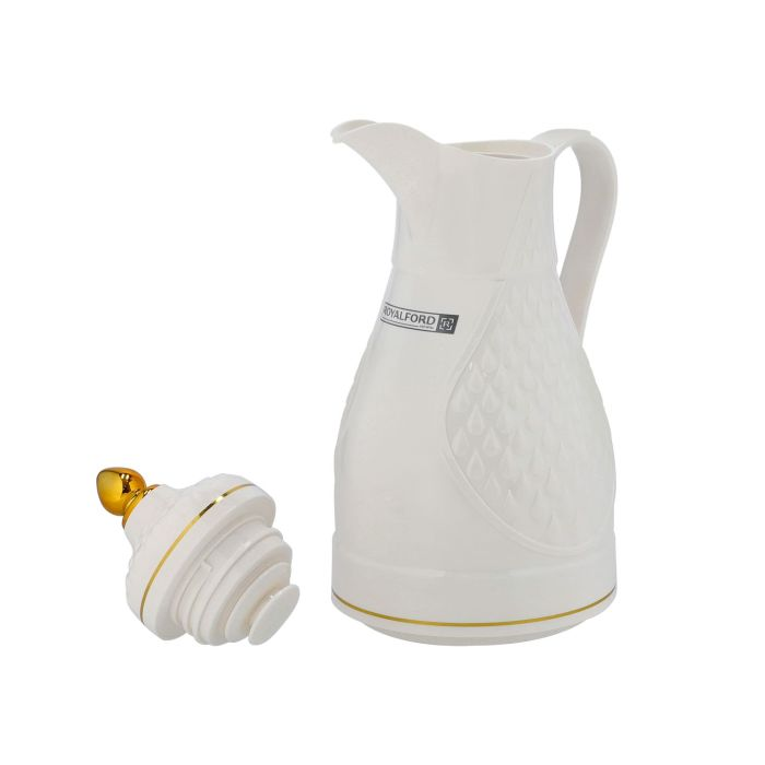 Marwa Double Wall Vacuum Flask, 1L, RF10168 | PP Outer Body, ASBESTOS Free Pink Glass Inner | Portable & Leak-Resistant | Keeps Drink Hot Or Cold For Hours