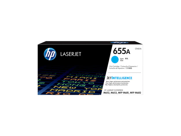HP 655A Cyan Original LaserJet Toner Cartridge (CF451A)