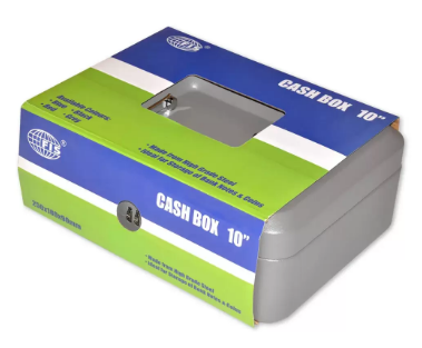 FIS Cash Box with Number Lock 10 Inch, Matt Finish Grey Olour - FSCPTS0027GY