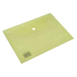 Pack of 12 Pieces My Clear Button Bag Green