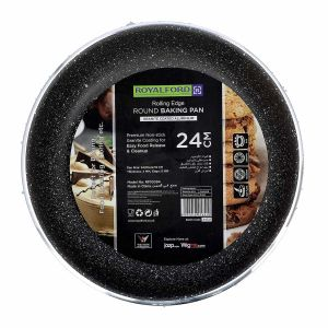 Royalford Round Baking Pan - Granite - Black - RF10094