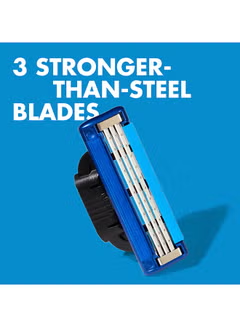 Mach3 Turbo 3D, 4 Blade Refills, Silver/Blue