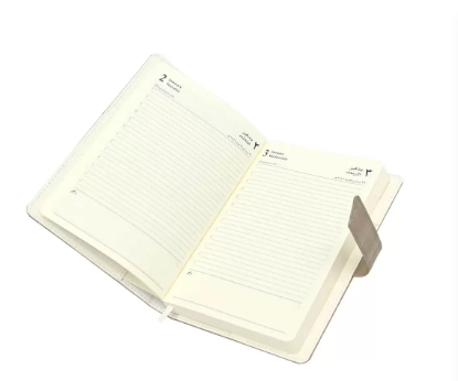 FIS 2024 A5 Diary Arabic/English Vinyl Hard Sewn Cover Beige -FSDI80AE24BG