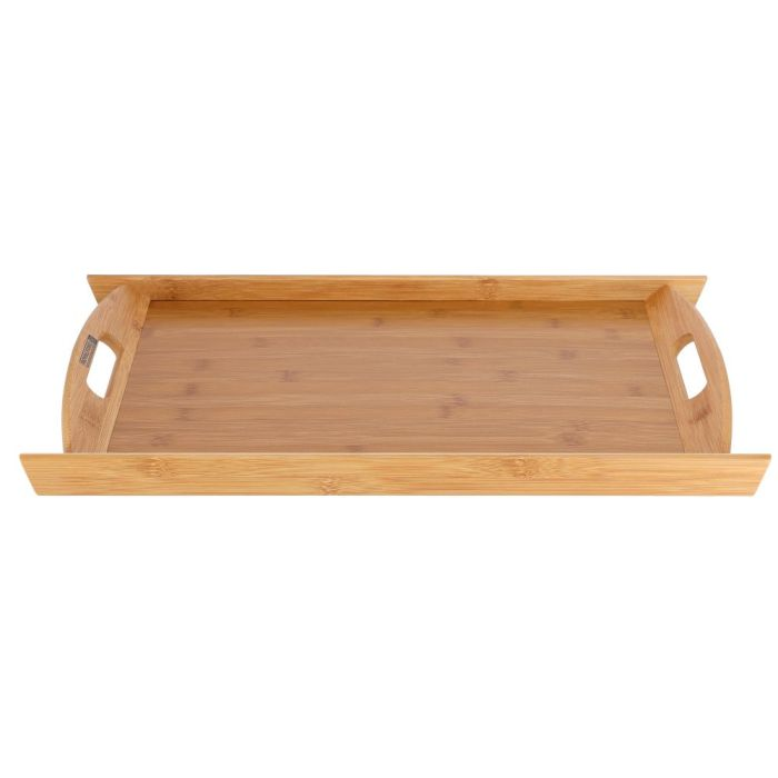 Bamboo Tray -Serving Platters/Breakfast Tray - Lightweight, Eco-Friendly & Durable - Perfect For Bed Breakfast Tea Serving Tray - Multi-Functional Serving Tray With Handles (45x29x4.8 Cm)