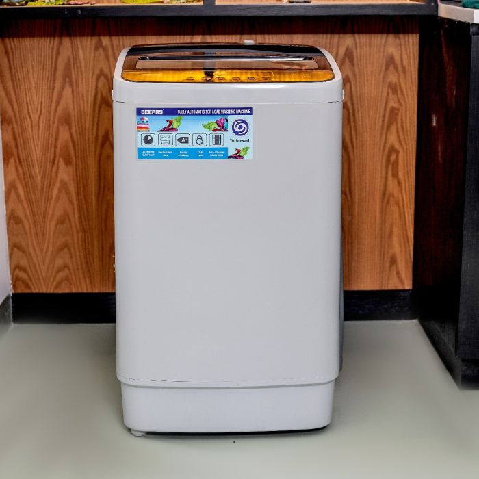 Geepas Fully Automatic Top Loaded Washing Machine 6kg – Auto-Imbalance, Just 30 Minutes Wash, Gentle Fabric Care, Turbo Wash, Anti Vibration & Noise, Child Lock, Led Display, Stainless Steel Drum