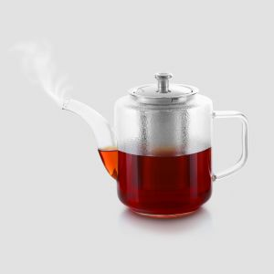 Royalford Glass Tea Pot With Strainer - Glass - Clear
