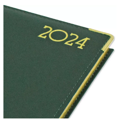 FIS A4 Golden Diary 2024 (English) Green - FSDI44EG24GR