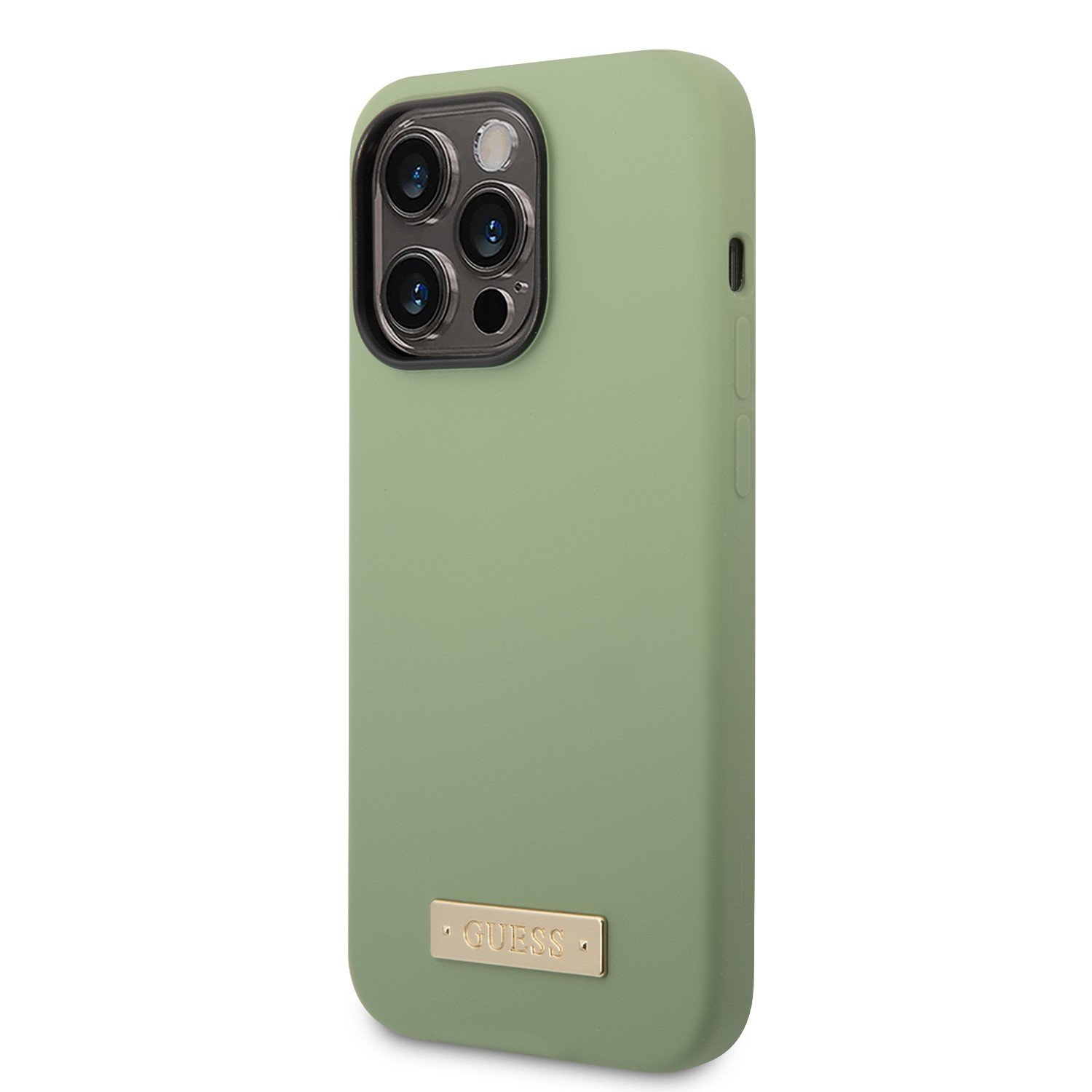 Guess Magsafe Liquid Silicone Logo Hard Case for iPhone 14 Pro (6.1") - Plate Kaki