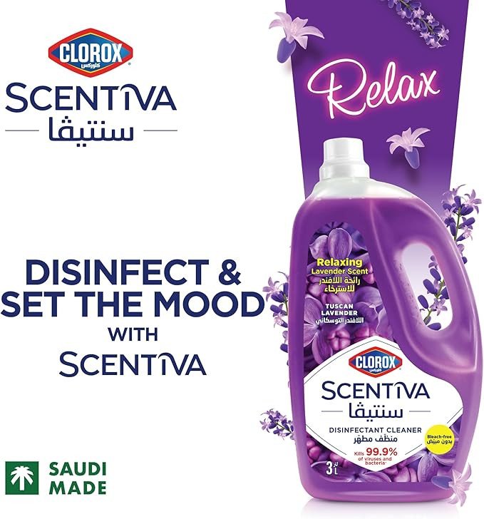 Clorox Scentiva Disinfectant Floor Cleaner 3L  Tuscan Lavender