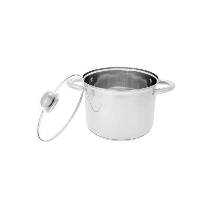 10L Stainless Steel Stockpot – Tempered Glass Lid, Induction Bottom, Riveted Handles, Mirror Finish Body, Durable – Safe For All Hob Types