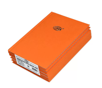 Pack of 5 Pieces 2 Quire Hard Cover Single Ruled Notebook, Size A5 Size Orange