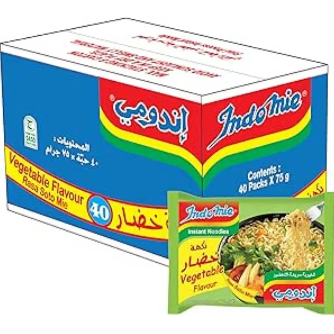 Indomie Instant Soto Noodles Vegetable Flavour  75g x 5 x 8
