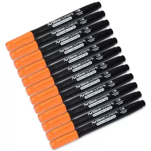 Arline Supreme Permanent Marker, Pack of 12, Glow Orange - ARMKEPF-700UVGOR