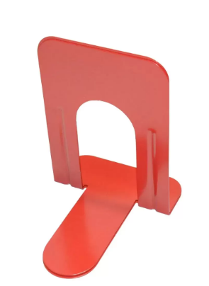 FIS Bookends Metal Body, Pack of 2 Pieces, Red Color, 8.25 Inch (190 x 152 x 210 mm) Size - FSBEB230RE