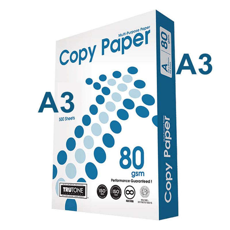 Copy Paper A3, 80 GSM, 500 Sheets, White, 5 Ream/Carton