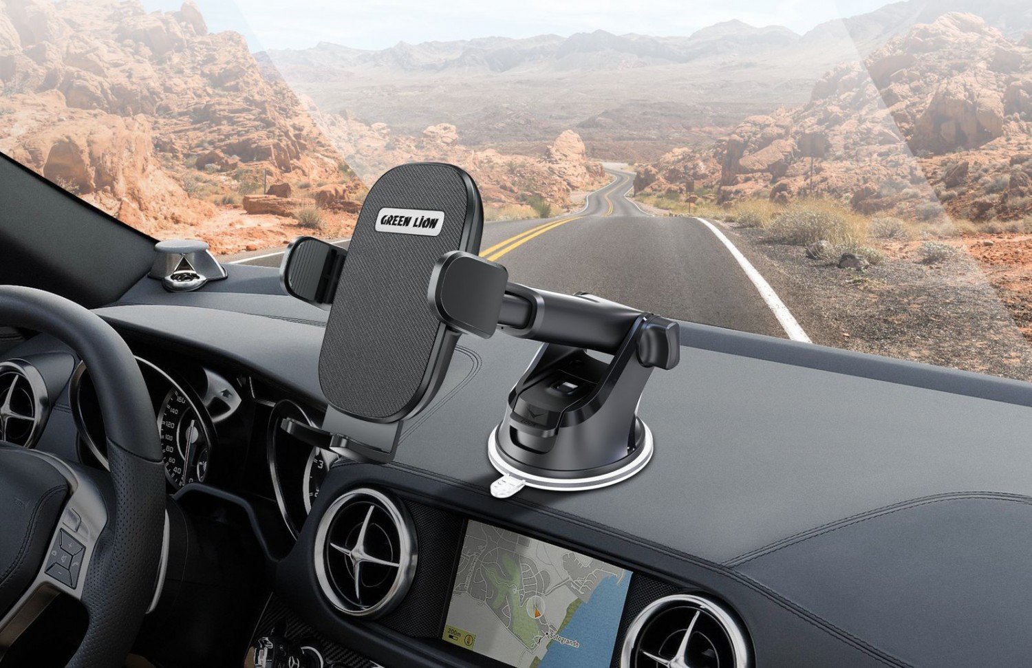 Green 360 Universal Car Mount 55 - 95mm - Black