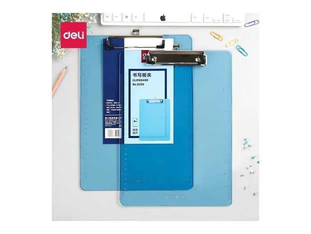 Deli A4 Transparent Plastic Clip Board