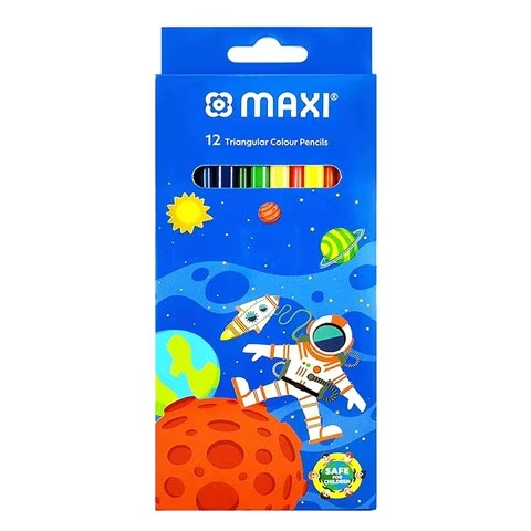 Maxi Triangular Colour Pencils Multicolour 12