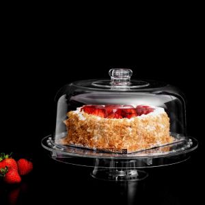 Royalford Functional Cake Stand - Acrylic - Clear - 04 L