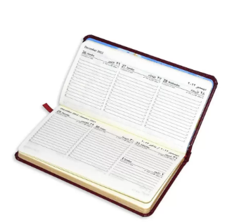 FIS 2023 Slim Diary Bonded Leather Arabic English 1 Side Padded Maroon -FSDI52AEGB23MR