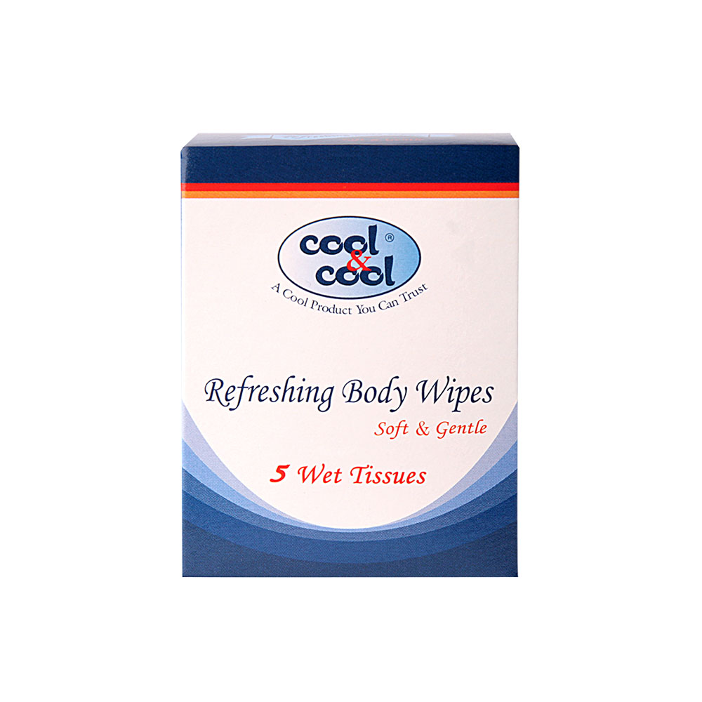 COOL & COOL REFRESHING BODY WIPES 5'S