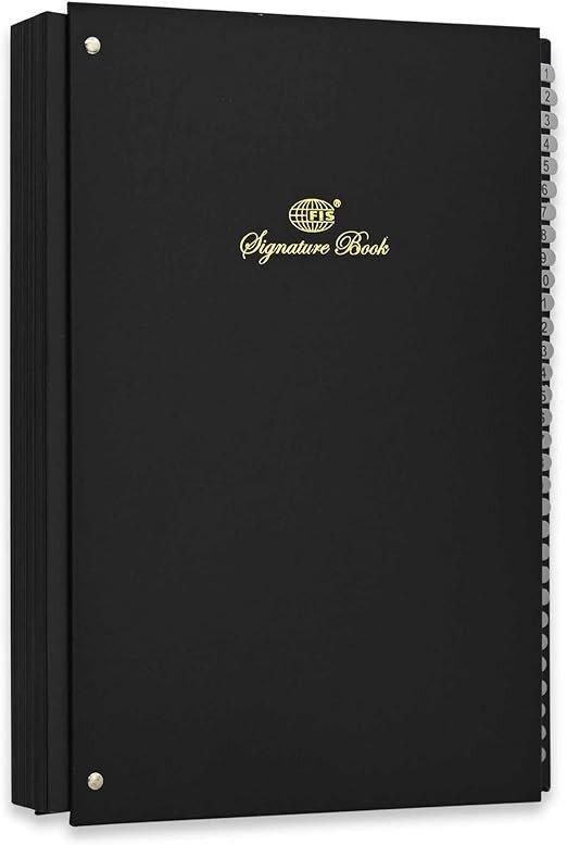 FIS Signature Book, Vinyl Material Cover, 31 Sheets (1-31), Black Color, 240 x 340 mm - FSCL1-31