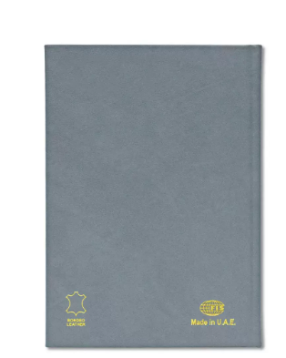 FIS Notebook Bonded Leather, Size A5, Italian Ivory Paper, 70 GSM, 196 Pages, 8 mm Ruled, 1 Side Padded Cover, Colour Grey - FSNB1SA5IVBLGY