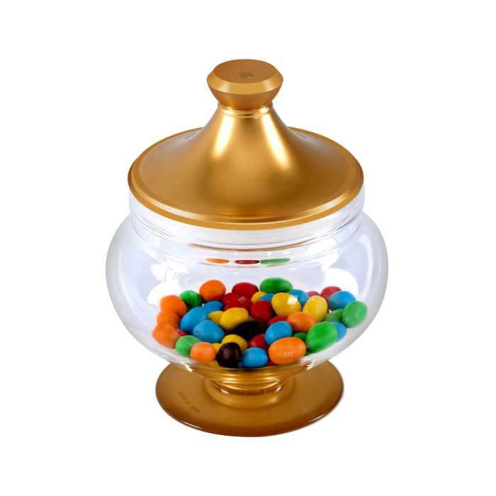 Royalford RF9516 17x24 Cm Candy Storage Box With Lid - Portable Candy Sweet Jar Covered Sugar Bowl Small Decorative Cookie | Transparent Body | Ideal For Chocolates, Candy, Cookies & More