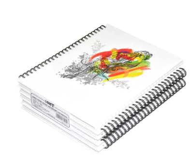 LIGHT Pack of 5 Spiral Hard Cover Note Book 100 Sheets. Size:9X7 Inches (22.86 X 20.32 CM) -LINBS971001306