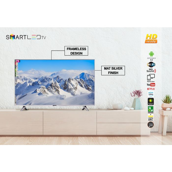 Geepas 32" HD Smart LED TV – Slim Led, 3.5mm, 1 HDMI & 2 Hi-High USB Ports | Wi-Fi, Android With Card Slot | YouTube, Netflix, Amazon Prime Compatibility | 1 Years Warranty