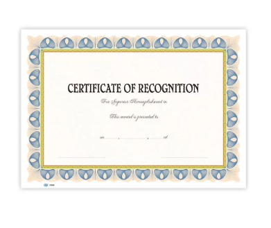 Fis Arabic Design Certificate - Pocket Of 10 Pieces, A4 Size