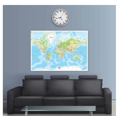 FIS "WORLD" Wall Map with Glossy Lamination, French Language, Size 70x100cm, Printed in Multicolour - FSMA70X100WFN