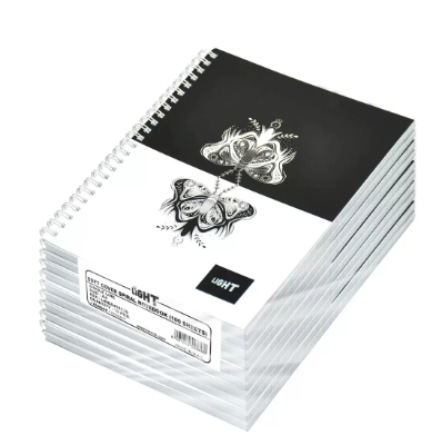 Light LINBA41803S Spiral Single Line Cover A4 Size Notebook (Pack of 10 Pieces, 100 Sheets)
