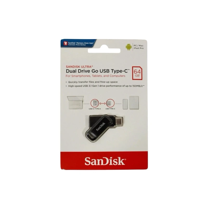 SanDisk 64GB Ultra Dual Drive Go USB Type-C Flash Drive SDDDC3-064G-G46