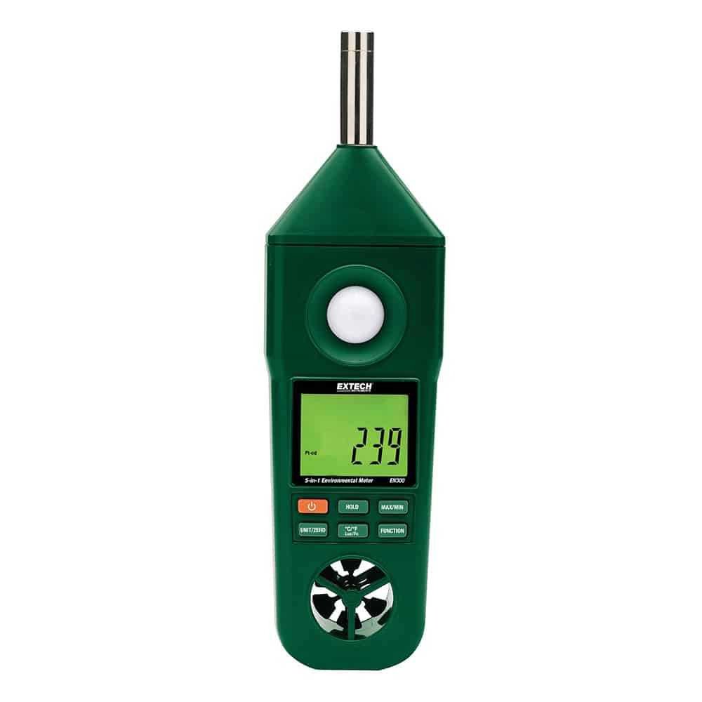 5- In-1; Hygro-Thermometer, Anemometer, Lux Meter And Sound Meter