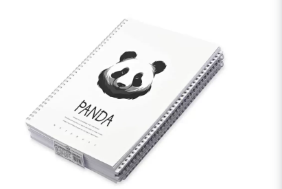 FIS Pack Of 5 Spiral Soft Cover Notebook, 96 Sheets A4 Panda Design 7 -FSNBSSCA496-PAN7