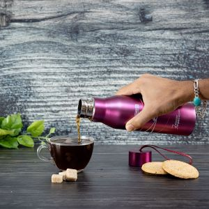 Royalford Vacuum Bottle - Stainless Steel - Pink - 450 ML - RF6605