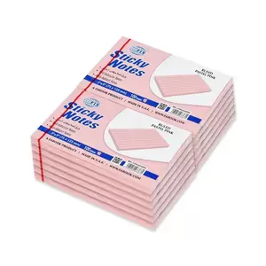 FIS Sticky Note Pad, 3X5 inches, Pack of 12, Ruled Pastel Pink -FSPO3X5RPPI