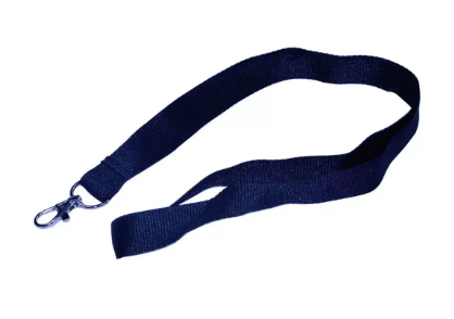 10-Piece FIS Flat Lanyard Black with Metal Hook 2X90cm - FSNA02-2CM/10