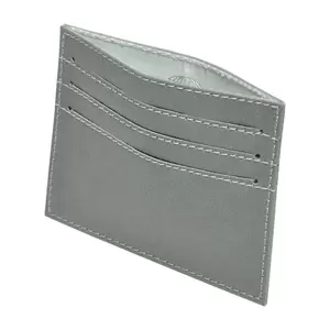 FIS Italian PU Soft Cover Stiched Slim Wallet Polyurethane For Unisex, Top Side open 6 ID Card Pockets, Size 8 x 10.5 cm, Grey Colour - FSPQSW06