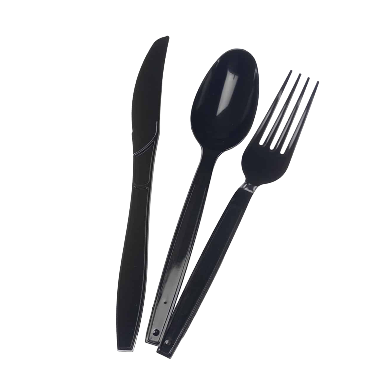 Heavy Duty Black Cutlery Set (Spoon/Fork/Knife/Napkin) 250 Pieces