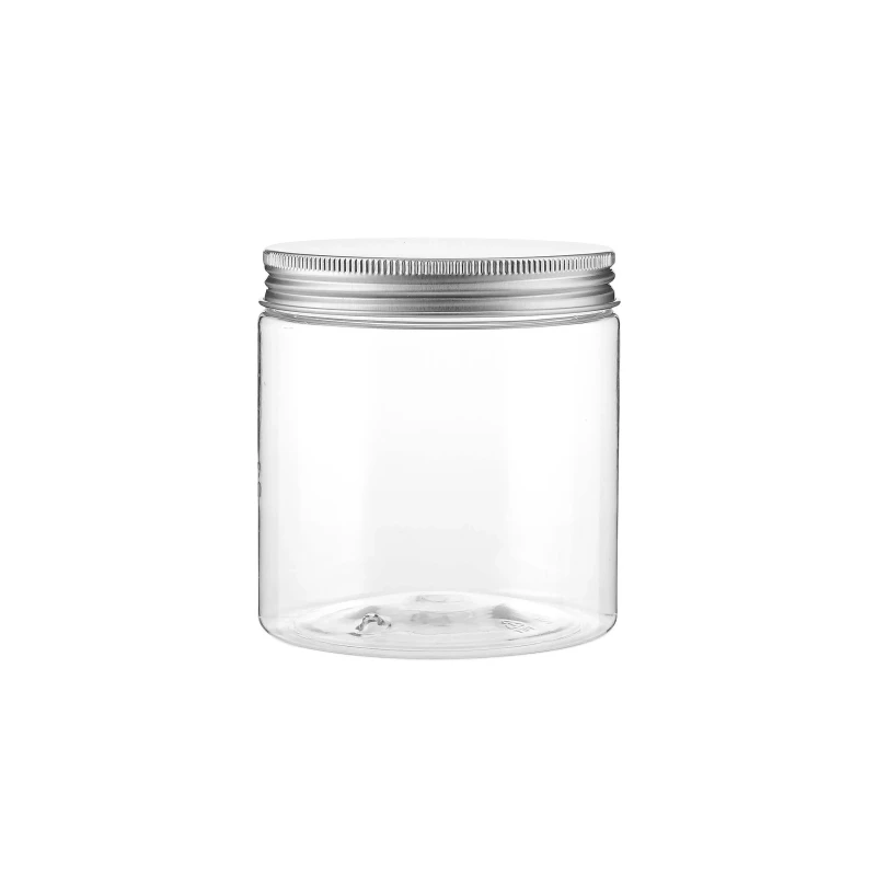 Cookie Plastic Jar with Silver Lid