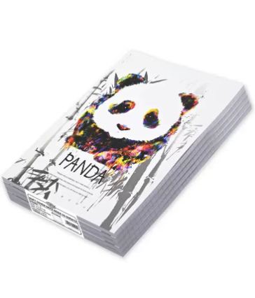 FIS Pack Of 8 Soft Cover Notebook, 96 Sheets A4 Panda Design 1 -FSNBSCA496-PAN1
