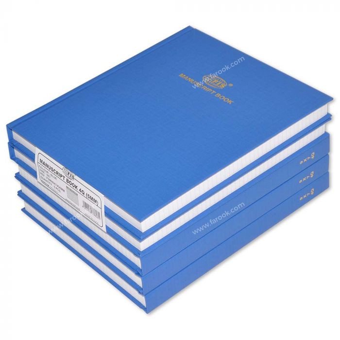 5-Piece FIS Manuscript Book 9X7 Inch, 4Quire 5mm Square Line - FSMN9X74Q5MM