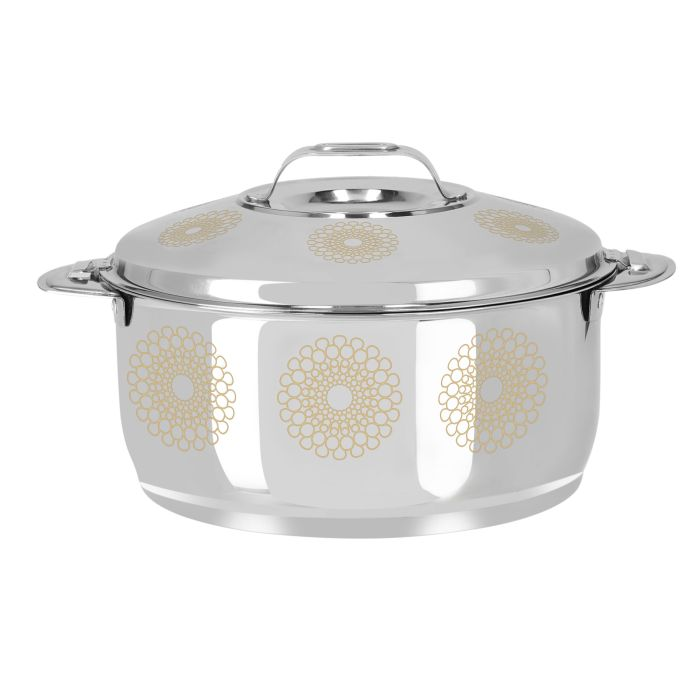 Royalford Salwa Double Wall Stainless Steel Hot Pot 4000ML - Portable Extra Deep Hot Pot | Serving Dishes With Lids | Twist Lock | Hot Food Storage & Warmers Pots| Storage Saver For Everyday Use