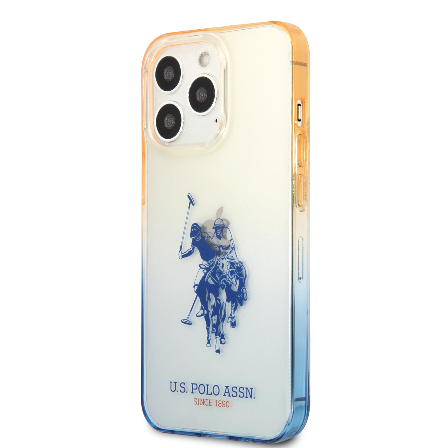 USPA PC/TPU Case With Dyed Bumper & Horse Logo For iPhone 14 Pro Max - Navy