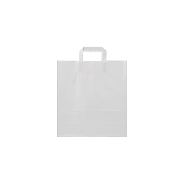 White Flat Handle Paper Bag 32x12x34 Cm 250Pieces